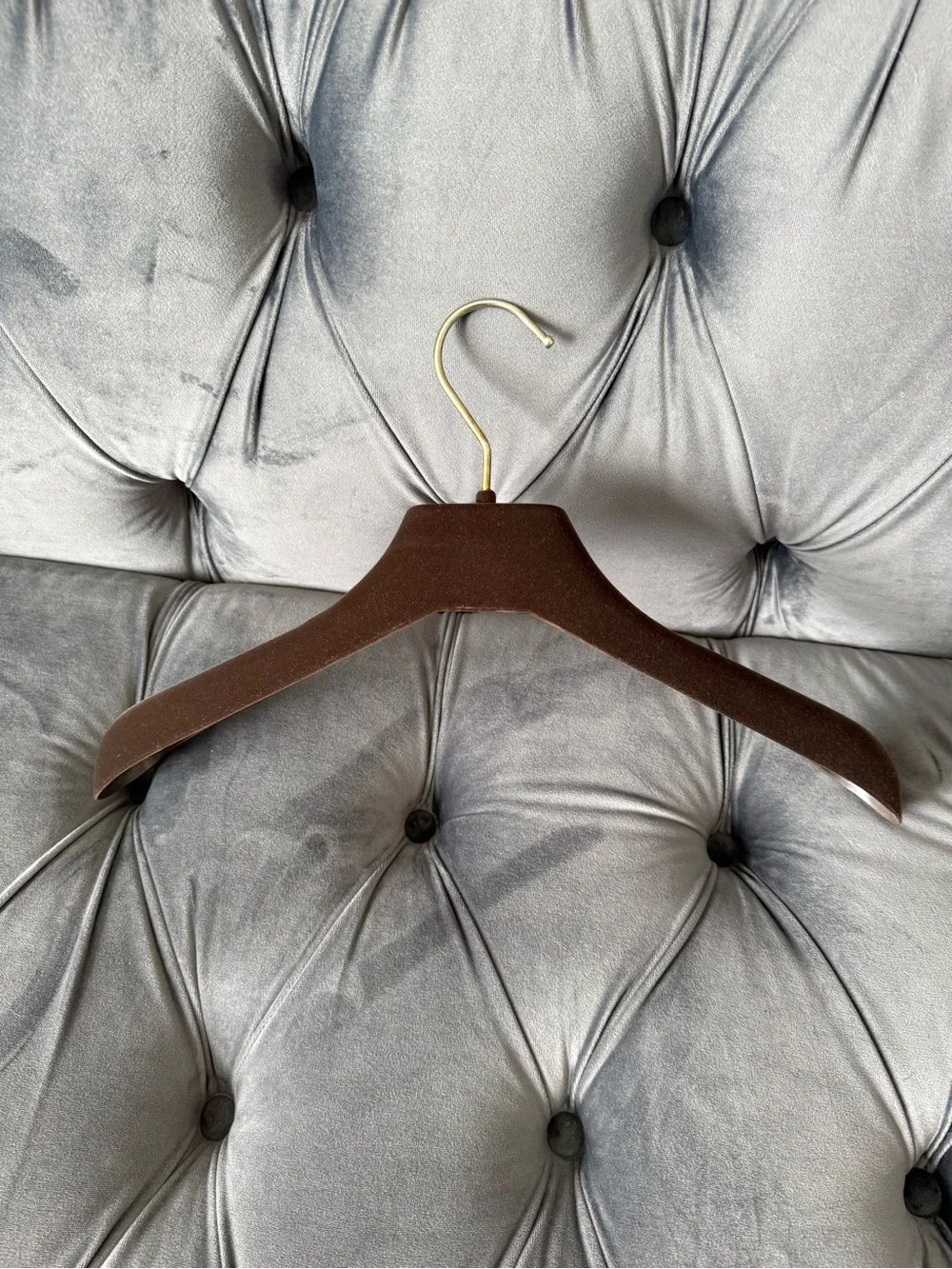 Gucci Brown Velvet Hanger with Gold Hook